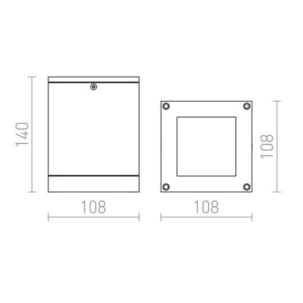 RED - Design Rendl - R10385 - Kültéri mennyezeti lámpa QUADRA 1xE27/75W/230V IP54