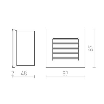RED - Design Rendl - R10606 - LED Orientációs beépített lámpa INTRO LED/1W/230V