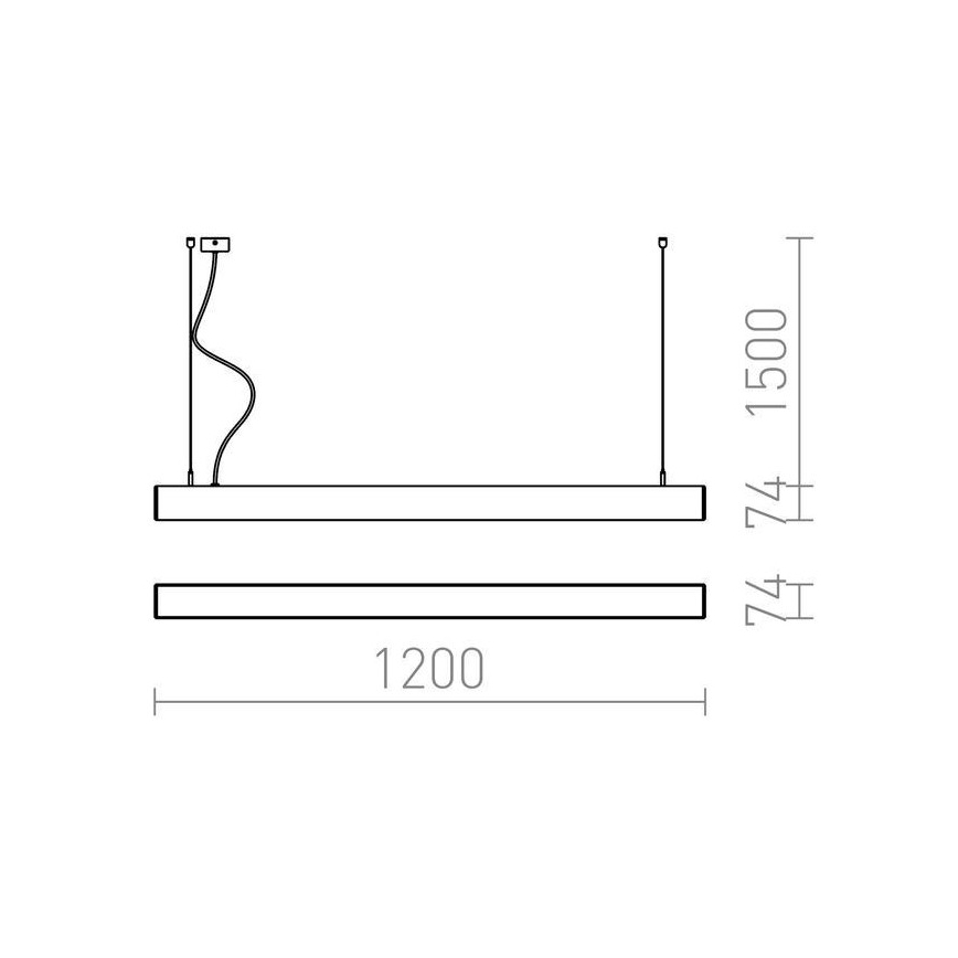 RED - Design Rendl - R12721 - LED Csillár zsinóron PESANTE LED/40W/230V fekete