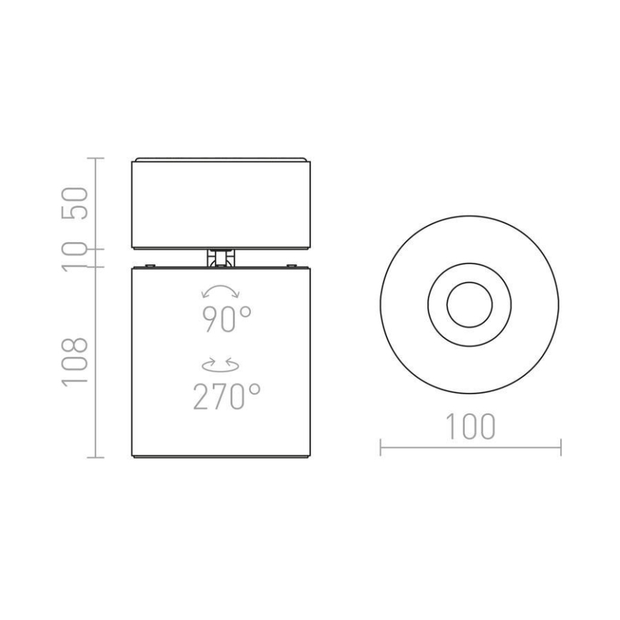 RED - Design Rendl - R12840 - LED Spotlámpa CONDU LED/20W/230V fekete