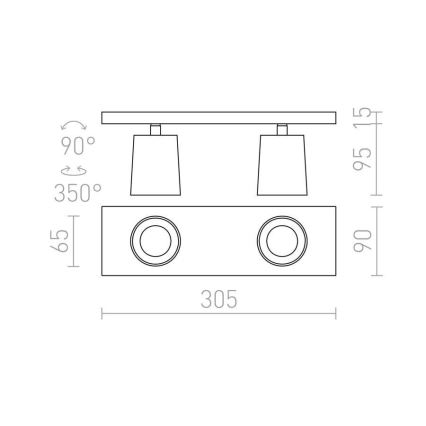 RED - Design Rendl - R12915 - Spotlámpa KENNY 2xGU10/35W/230V