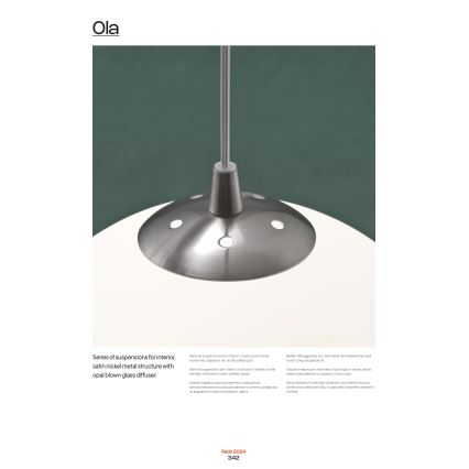 Redo 01-1064 - Csillár zsinóron OLA 1xE27/42W/230V átm. 20 cm