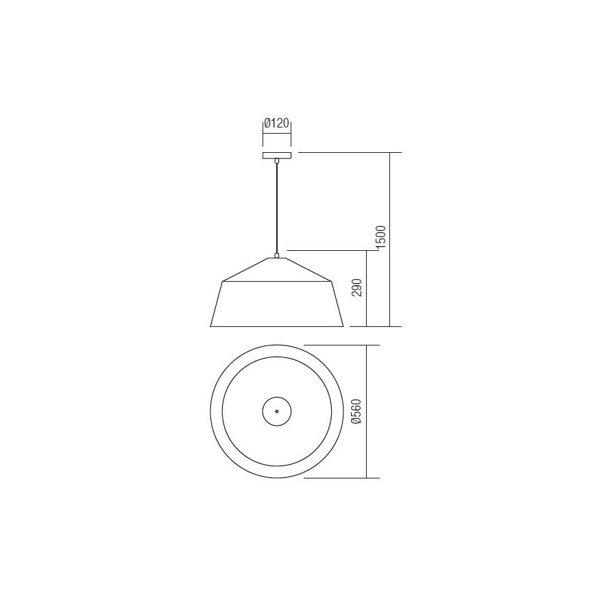 Redo 01-1102 - Csillár zsinóron AYLA 1xE27/42W/230V átm. 56 cm arany
