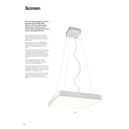 Redo 01-1124 – LED Csillár zsinóron SCREEN LED/48W/230V 3000K