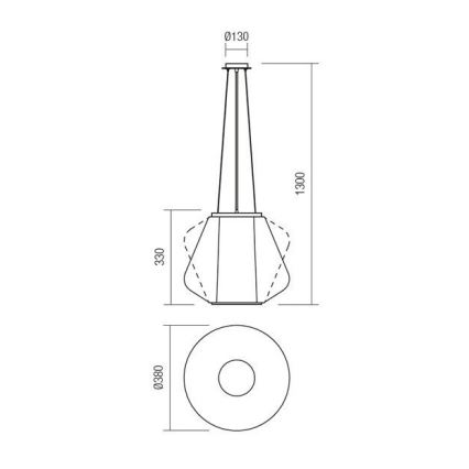 Redo 01-1140 - Csillár zsinóron FUSION 1xE27/42W/230V átm. 38 cm szürke