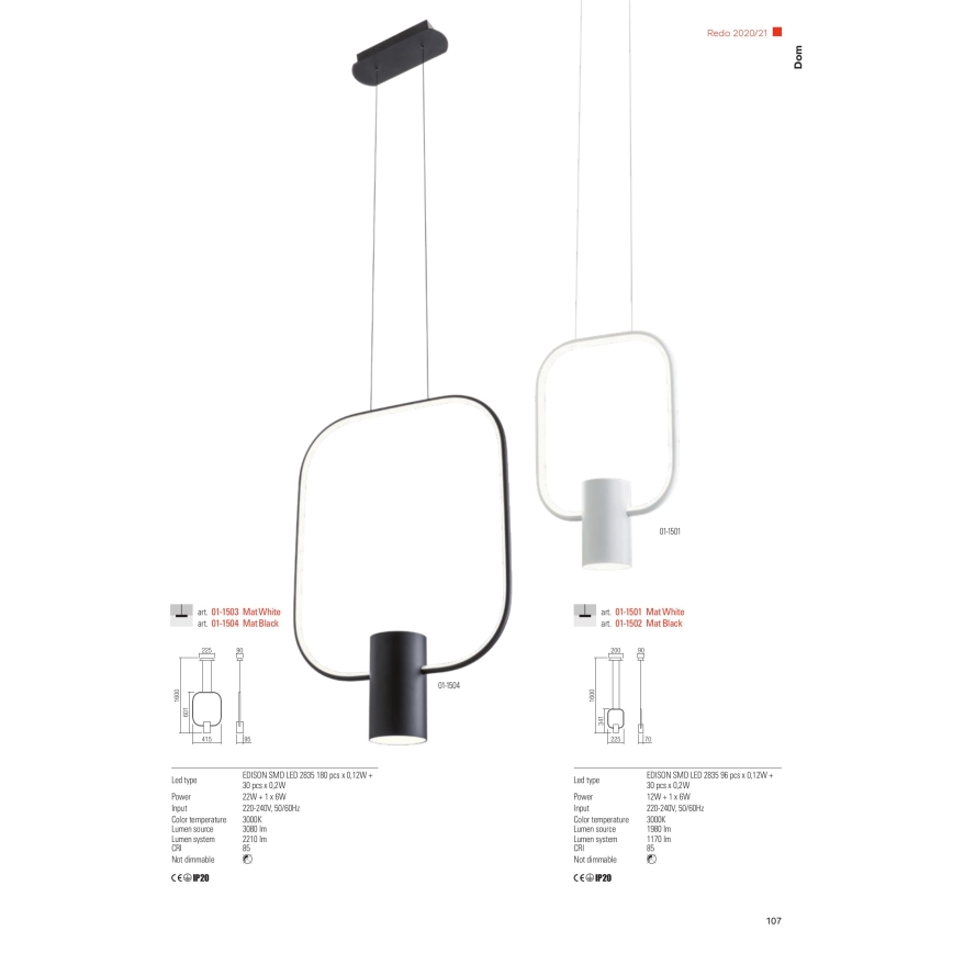Redo 01-1227 - LED dimmelhető asztali lámpa DOM LED/21W/230V fekete