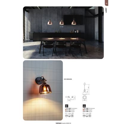 Redo 01-1380 - Fali lámpa LARRY 1xE27/42W/230V