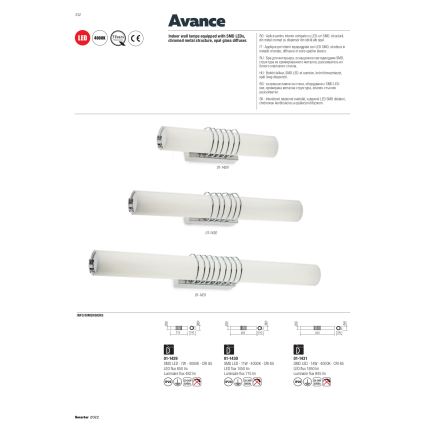 Redo 01-1431 - LED Fali lámpa AVANCE LED/14W/230V 63 cm fehér