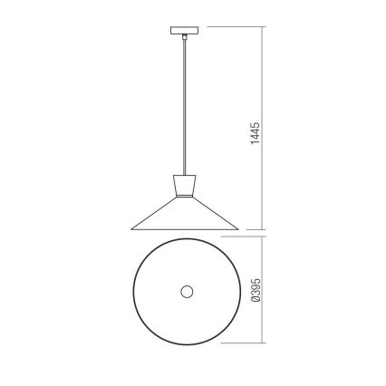 Redo 01-1460 - Csillár zsinóron KIMONO 1xE27/42W/230V átm. 39,5 cm arany