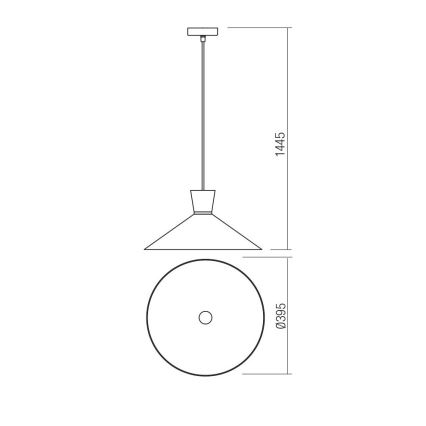 Redo 01-1461 - Csillár zsinóron KIMONO 1xE27/42W/230V átm. 39,5 cm réz