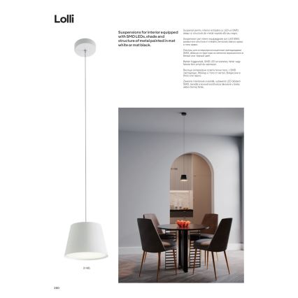 Redo 01-1495 - LED kábeles csillár LOLLI LED/6W/230V, átmérő 14 cm, fehér