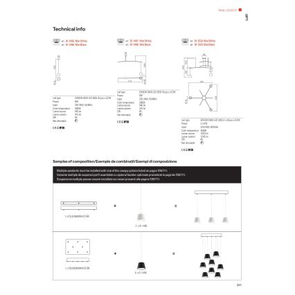 Redo 01-1495 - LED kábeles csillár LOLLI LED/6W/230V, átmérő 14 cm, fehér