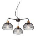 Redo 01-1573 - Kábelen függő csillár TAMIS 3xE27/42W/230V átm. 59 cm fekete