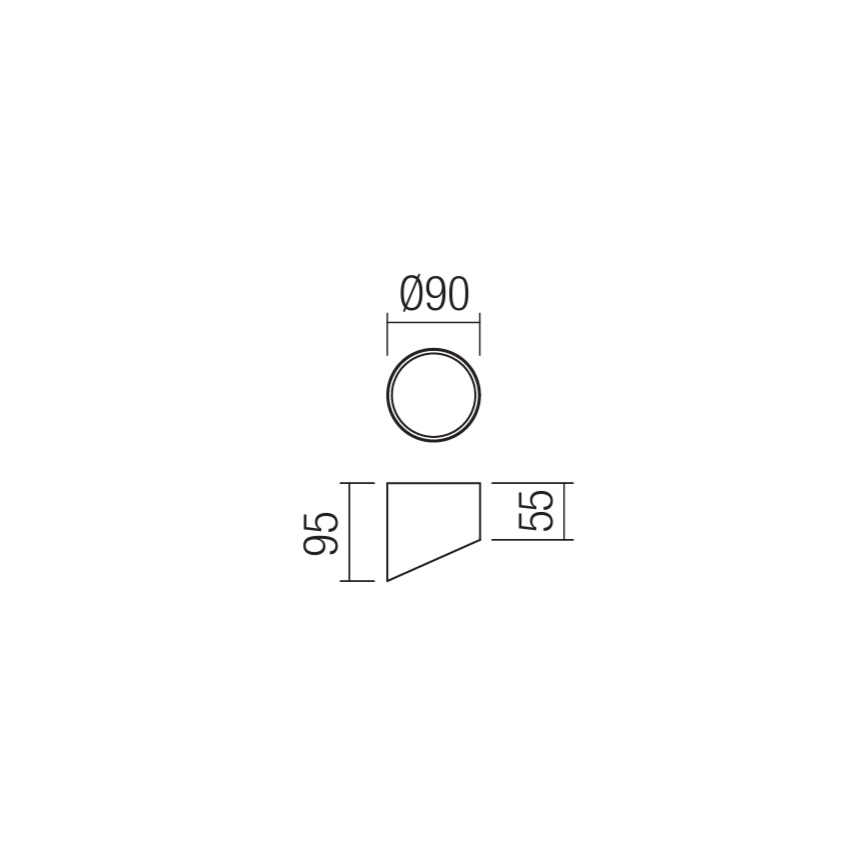 Redo 01-1626 - LED spotlámpa UTO LED/6W/230V átm. 9 cm fekete