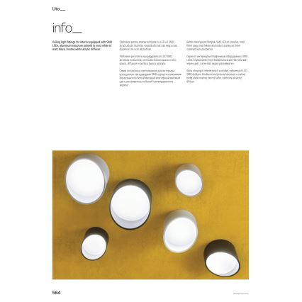 Redo 01-1627 - UTO LED spotlámpa, 12W/230V, Ø 12 cm, fehér