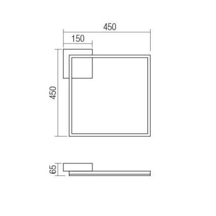 Redo 01-1639 - LED dimmelhető mennyezeti lámpa KLEE LED/30W/230V 45x45 cm arany