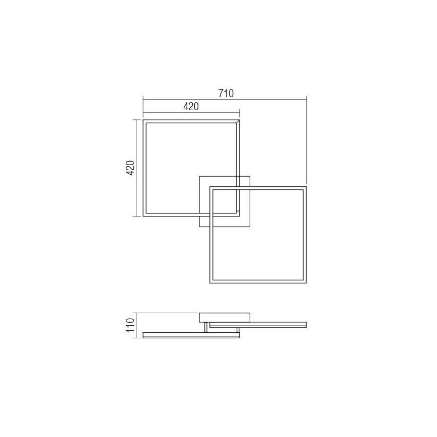 Redo 01-1643 - LED dimmelhető mennyezeti lámpa KLEE LED/57W/230V arany