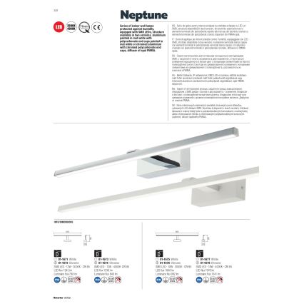 Redo 01-1673 - LED fürdőszobai tükörvilágítás NEPTUNE LED/12W/230V 60 cm IP44 fehér
