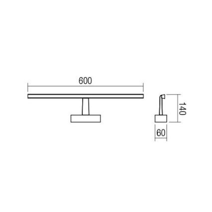 Redo 01-1673 - LED fürdőszobai tükörvilágítás NEPTUNE LED/12W/230V 60 cm IP44 fehér