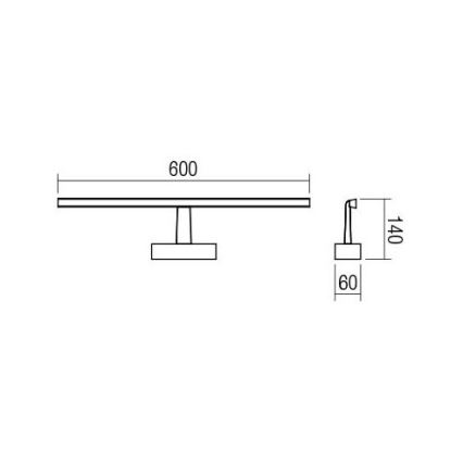 Redo 01-1674 - LED fürdőszobai tükörvilágítás NEPTUNE LED/12W/230V 60 cm IP44 fényes króm