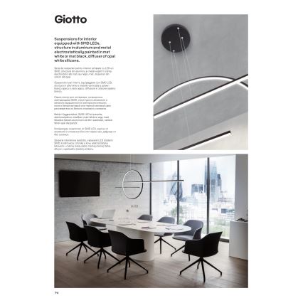 Redo 01-1735 - LED dimmelhető függeszték kábelre GIOTTO LED/46W/230V fekete