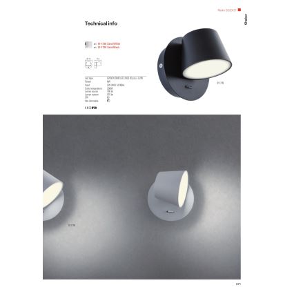 Redo 01-1739 - LED Fali lámpa SHAKER LED/6W/230V fekete