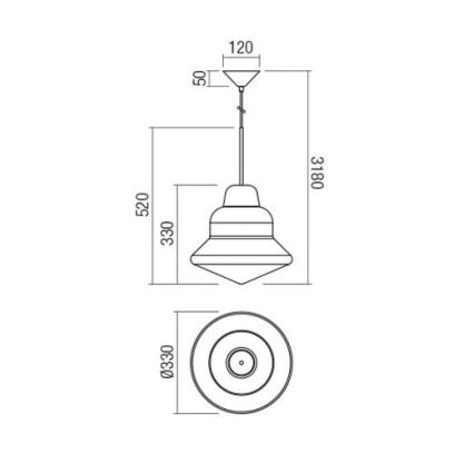 Redo 01-1770 - Kábelcsillár AMNO 1xE27/42W/230V átm. 33 cm bézs