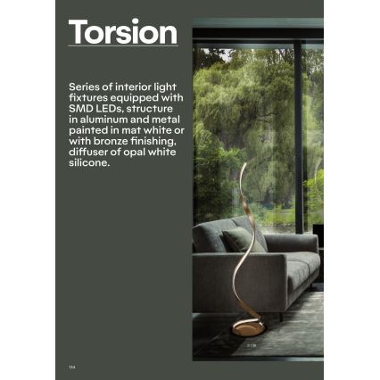 Redo 01-1792 - LED dimmelhető mennyezeti lámpa TORSION, 30W/230V, átmérő 55 cm, bronzszínű