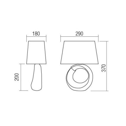 Redo 01-1837 - Asztali lámpa LUA 1xE27/42W/230V