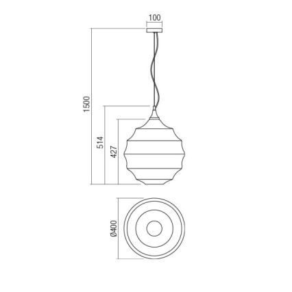 Redo 01-1844 - Csillár zsinóron SLAG 1xE27/42W/230V átm. 40 cm bézs