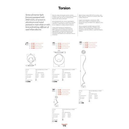 Redo 01-1886 - Fényerőszabályozható TORSION LED mennyezeti lámpatest, 29W/230V, átmérő: 55 cm, fehér