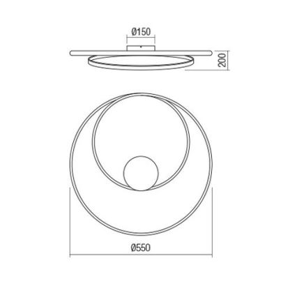 Redo 01-1886 - Fényerőszabályozható TORSION LED mennyezeti lámpatest, 29W/230V, átmérő: 55 cm, fehér