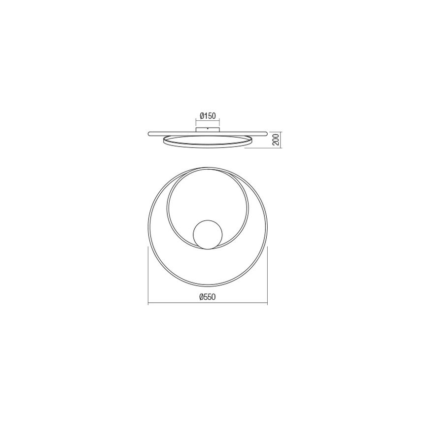 Redo 01-1886 - Fényerőszabályozható TORSION LED mennyezeti lámpatest, 29W/230V, átmérő: 55 cm, fehér