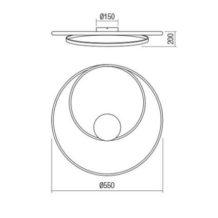 Redo 01-1887 - Dimmelhető LED mennyezeti lámpa TORSION LED/29W/230V átm. 55 cm bronzszínű