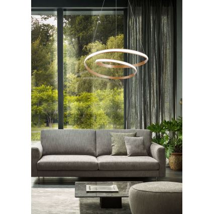 Redo 01-1891 - Fényerőszabályozható LED kábeles csillár TORSION LED/35W/230V átm. 75 cm bronzszínű
