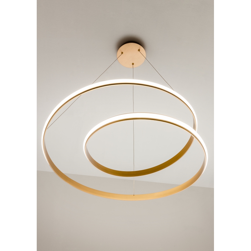 Redo 01-1891 - Fényerőszabályozható LED kábeles csillár TORSION LED/35W/230V átm. 75 cm bronzszínű
