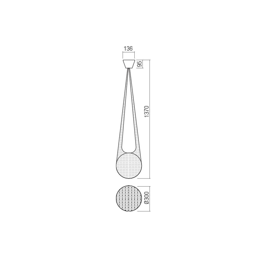 Redo 01-1973 - LED Csillár zsinóron ALLURIA 1xE27/7W/230V átm. 30 cm