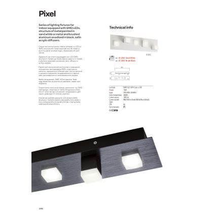 Redo 01-2017 - LED Mennyezeti lámpa PIXEL LED/48W/230V 3000K 45x45 cm fekete