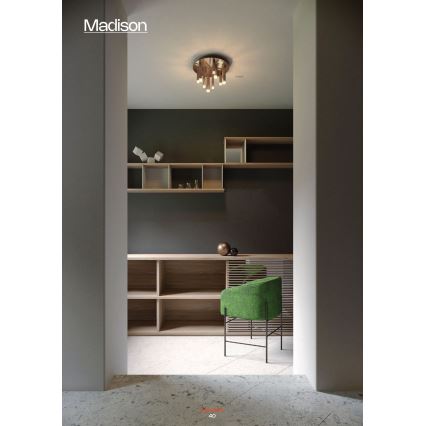 Redo 01-2042 - LED Mennyezeti lámpa MADISON 9xLED/4W/230V fényezett króm/fekete/réz