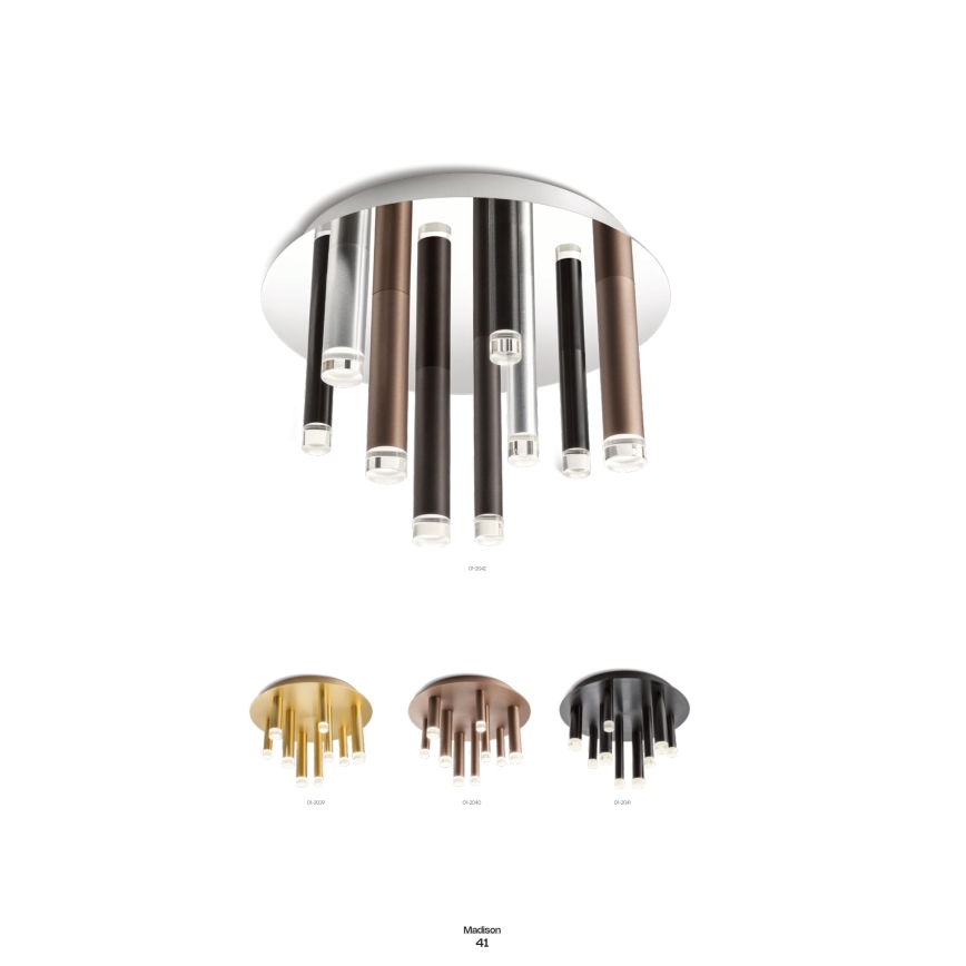 Redo 01-2042 - LED Mennyezeti lámpa MADISON 9xLED/4W/230V fényezett króm/fekete/réz