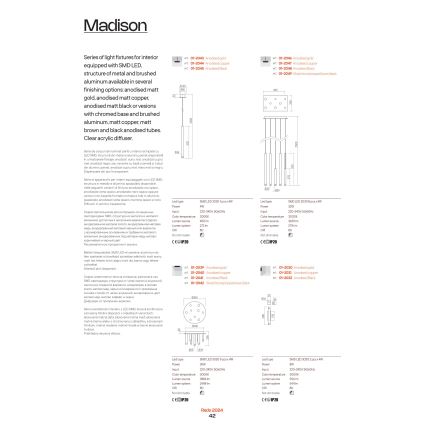 Redo 01-2048 - LED Csillár zsinóron MADISON 8xLED/4W/230V fekete
