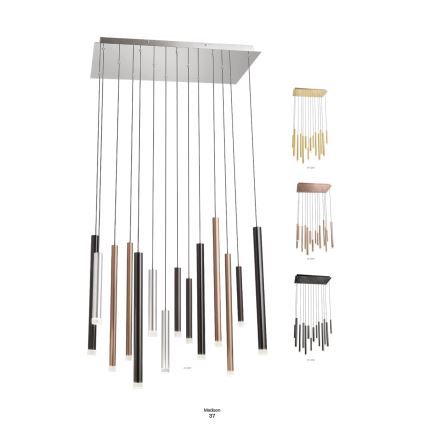 Redo 01-2055 - LED Csillár zsinóron MADISON 14xLED/4W/230V réz