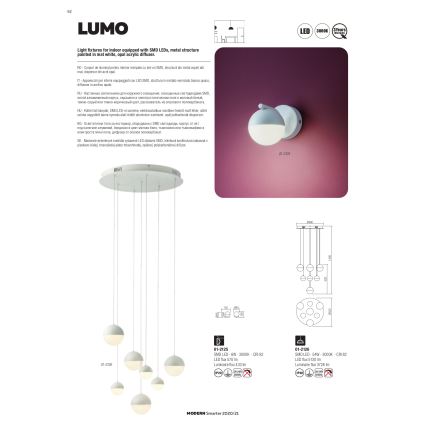 Redo 01-2125 - LED fali lámpa LUMO LED/6W/230V fehér