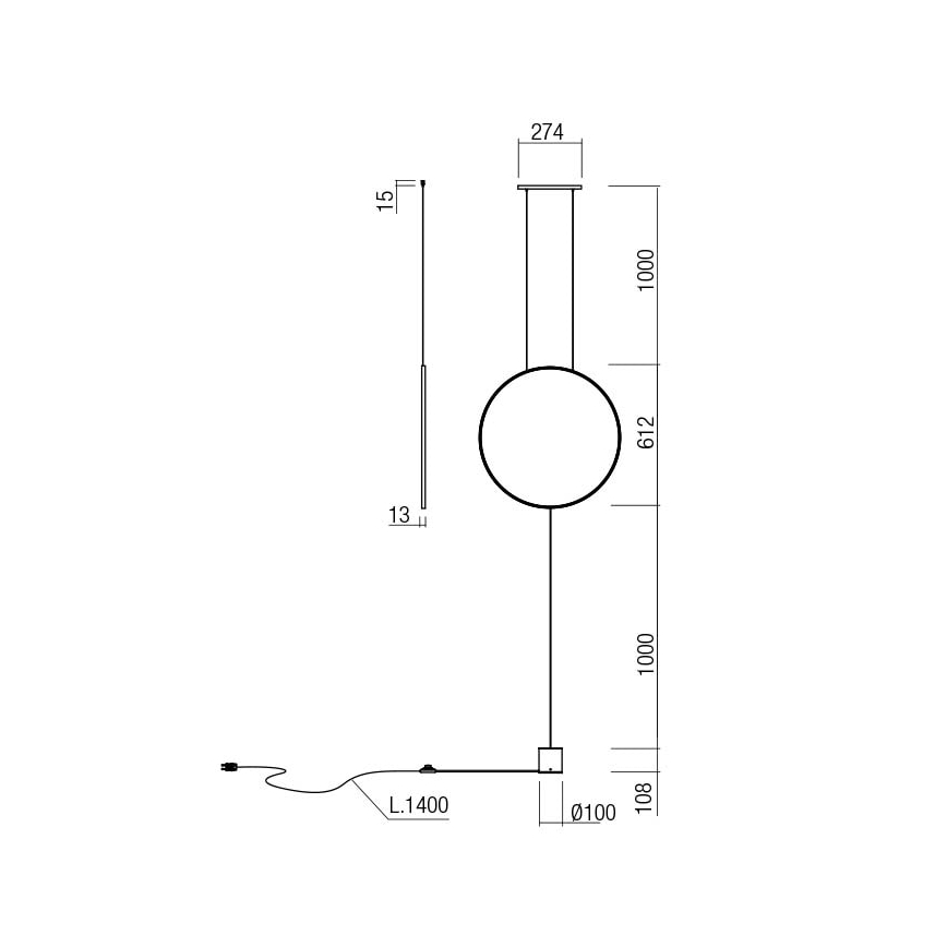 Redo 01-2197 - LED állólámpa SLICK LED/19W/230V fekete