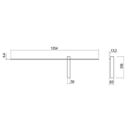 Redo 01-2200 - TANGENT LED fali lámpatest/14W/230V 3000K 125,4 cm fehér