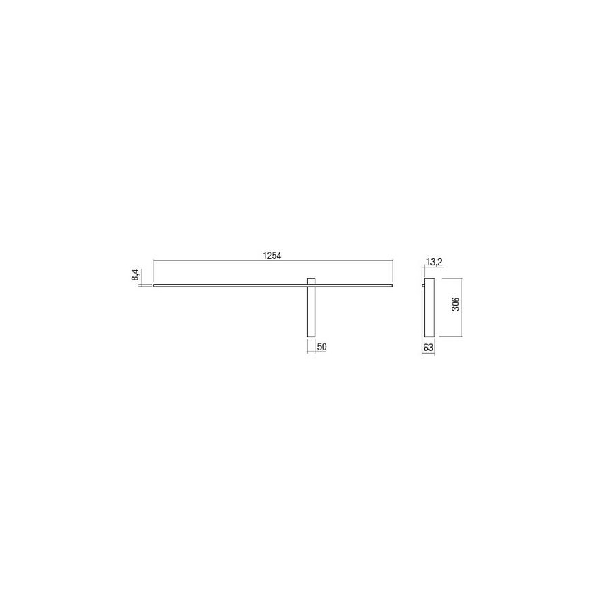 Redo 01-2200 - TANGENT LED fali lámpatest/14W/230V 3000K 125,4 cm fehér