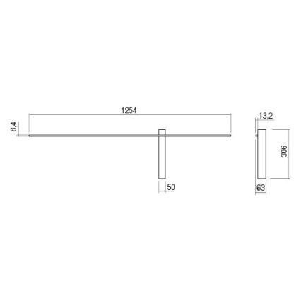 Redo 01-2201 - LED fali lámpa TANGENT LED/14W/230V 3000K 125,4 cm fekete