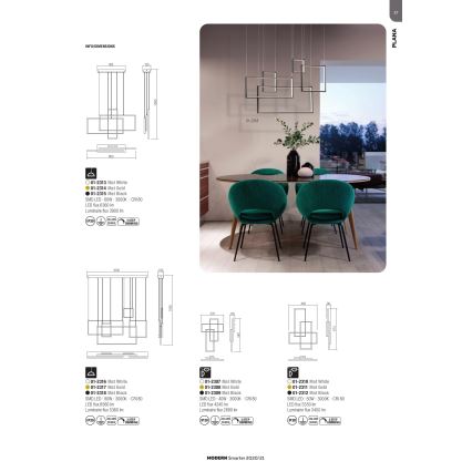 Redo 01-2314 - LED dimmelhető kábeles csillár PLANA LED/60W/230V arany