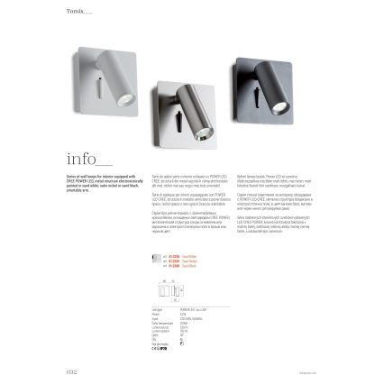 Redo 01-2338 - LED Fali spotlámpa TOMIX LED/3,2W/230V fehér