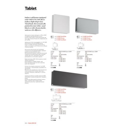 Redo 01-2384 - LED fali lámpatest TABLET LED/11W/230V 3000K CRI 90 fekete
